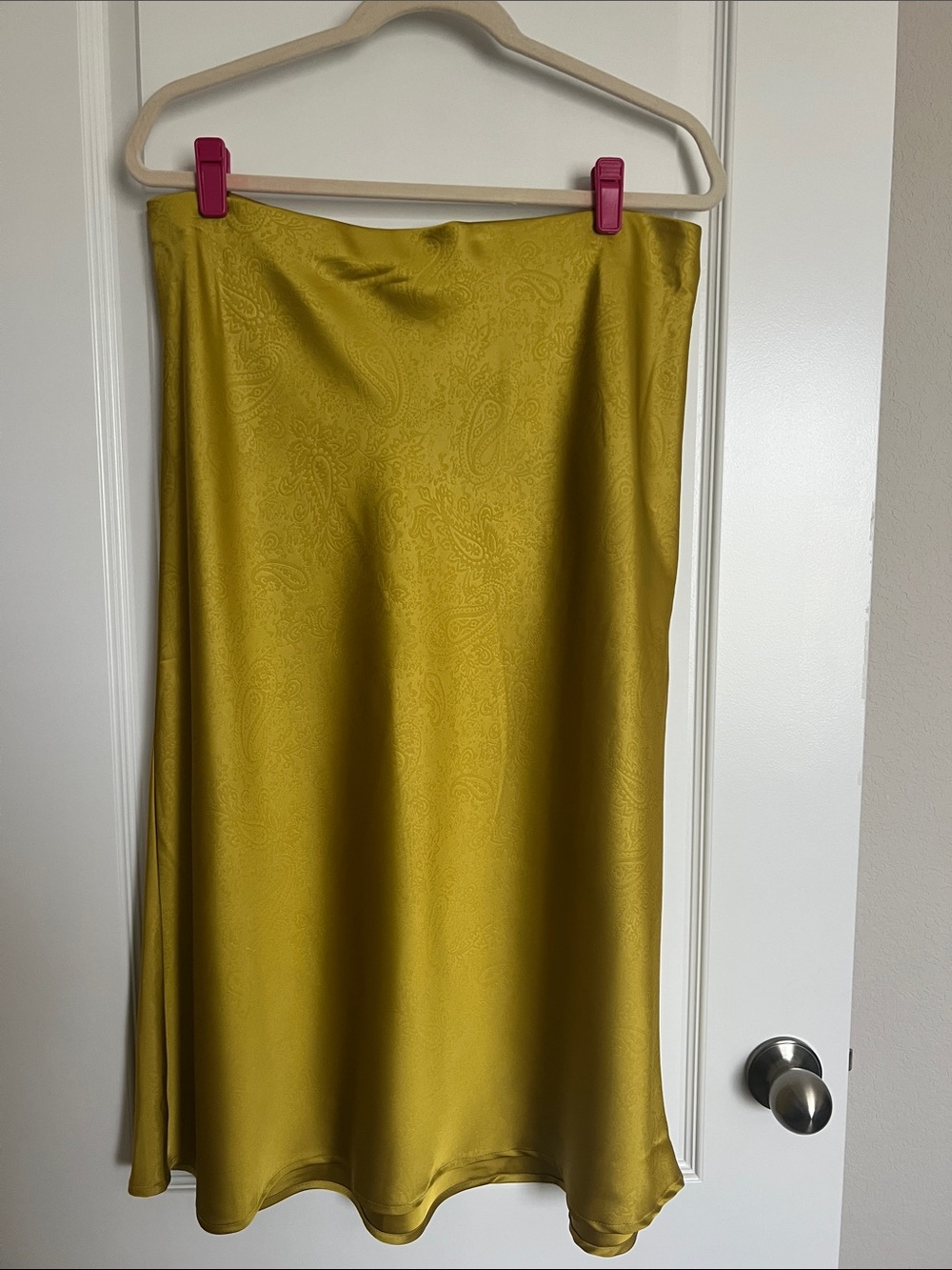 Rachel Zoe Chartreuse Midi A-Line Skirt
